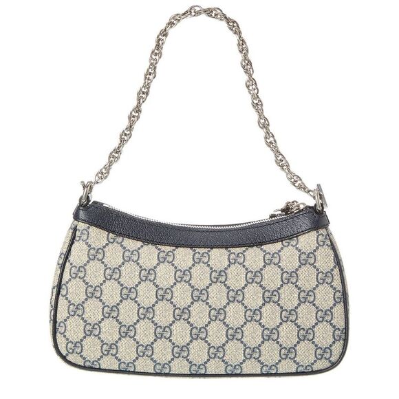 Gucci Ophidia Small Gg Supreme Canvas & Leather Shoulder Bag, Blue - Picture 2 of 4